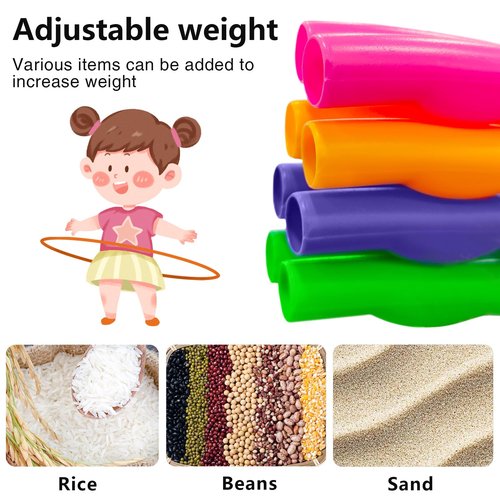 BEVBBJOA 8 Pack Fitness Hoop and Jump Rope,Removable Gymnastic Fitness Rings and Bamboo Skipping Ropes That Won't Get Knotted,Suitable for Workout Training and Gift