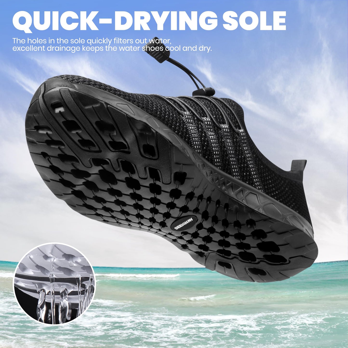 SEEKWAY Mens Womens Water Shoes Quick Dry Aqua Shoes Barefoot for Beach Surf Hiking Pool Water Sports