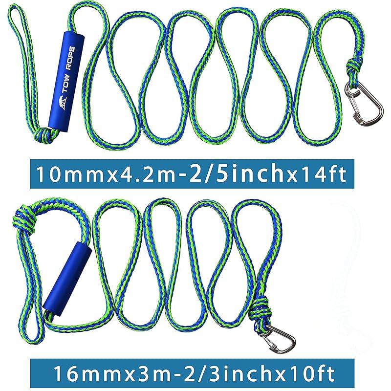 2 Pack PWC Docking Lines with Clip & Loop, Heavy Duty Braided Boat Rope 2200 lbs - Variation of THIS listing