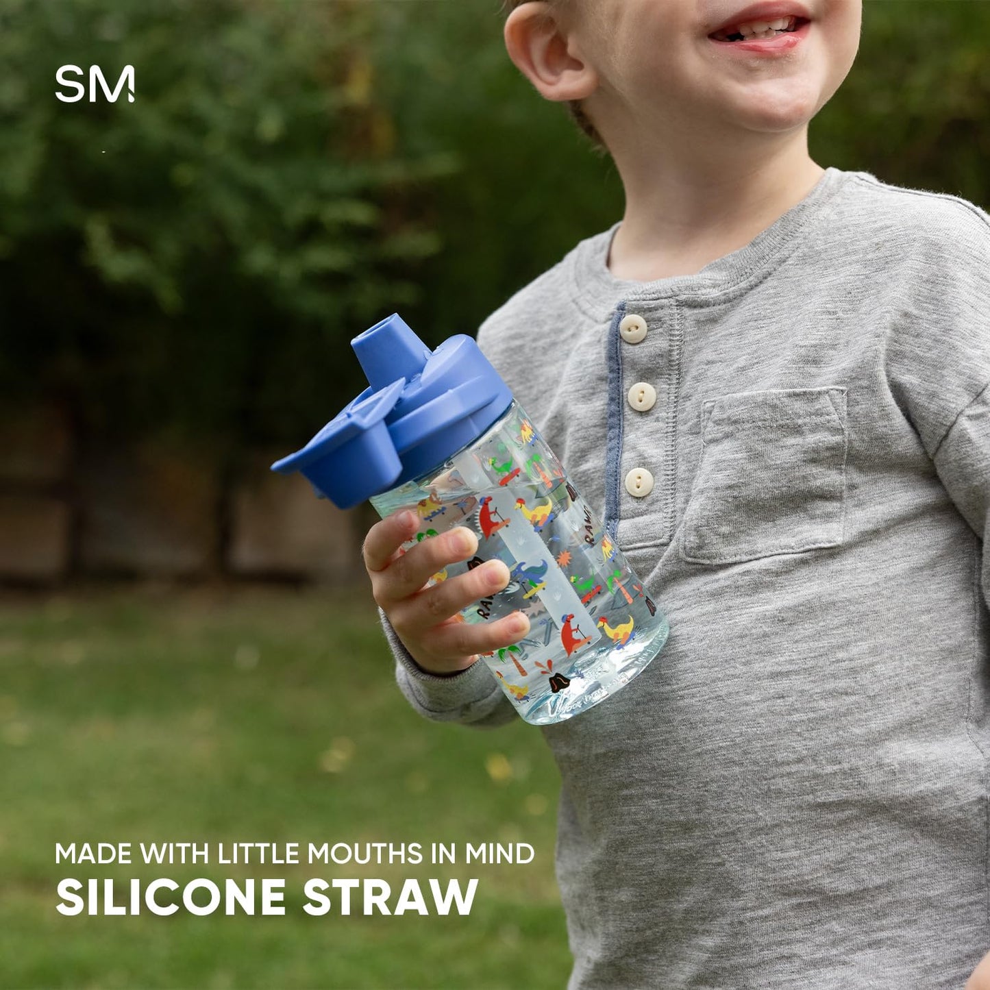 Simple Modern Kids Tritan Plastic Summit Water Bottle | 12 oz BPA-Free Cup with Covered Leak Proof Straw Lid for Girls, Boys, Toddlers | Under the Sea