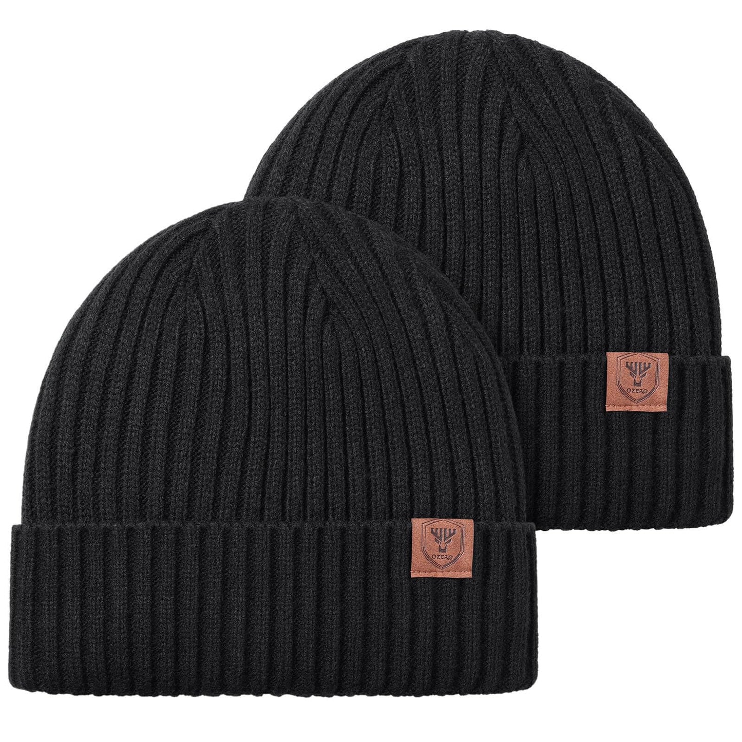 OZERO Knit Beanie Winter Hat, Thermal Thick Polar Fleece Snow Skull Cap for Men and Women