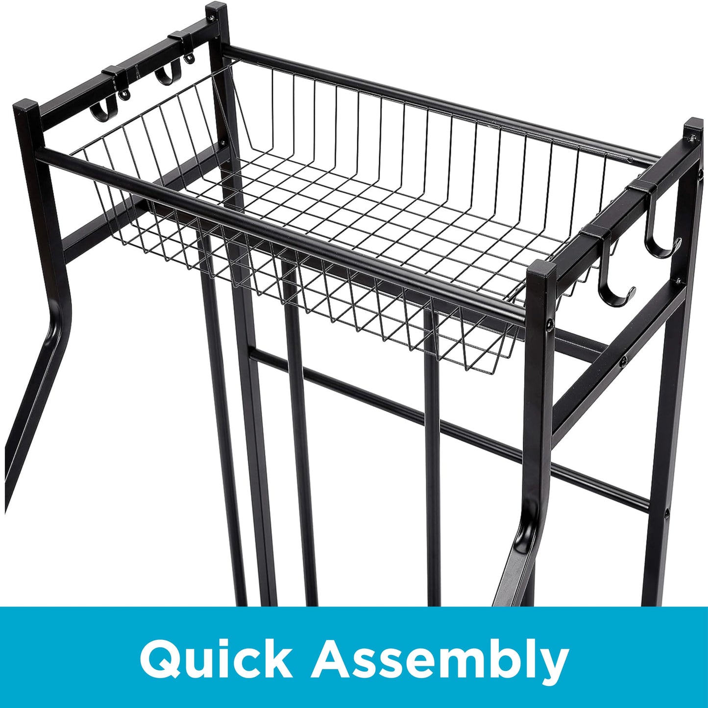 BIRDROCK HOME Bike Rack Garage Storage Floor Stand - Freestanding Organizer for Outdoor Yard - Upright Wall Mount for Scooters, Rakes, Motorcycles, Hoverboards, Gloves - Holds 2 Bicycle - Black