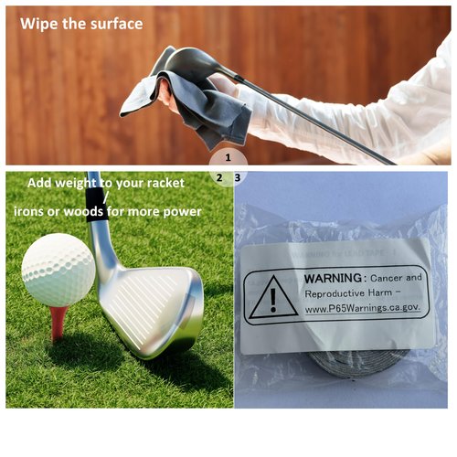 TANGXIA Golf Lead Tape 1/2" x 60", 2 Grams Per Inch High Density, Add Swing Weight Self-Adhesion for Golf Fishing Tennis Racket Pickleball Paddle