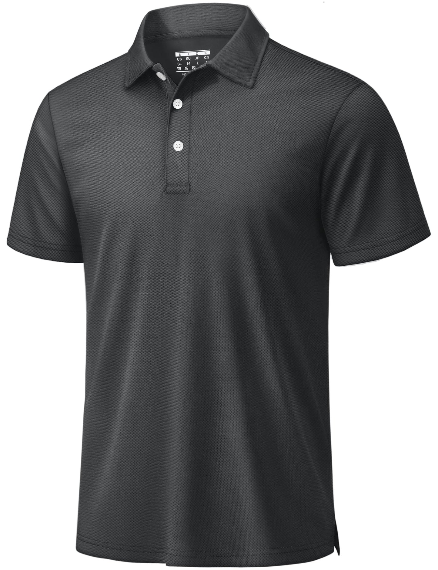 TACVASEN Mens Golf Shirt Dry Fit Mens Polo Shirts Short Sleeve Performance Golf Polos for Men with Collar Work Shirts Dark Grey, M