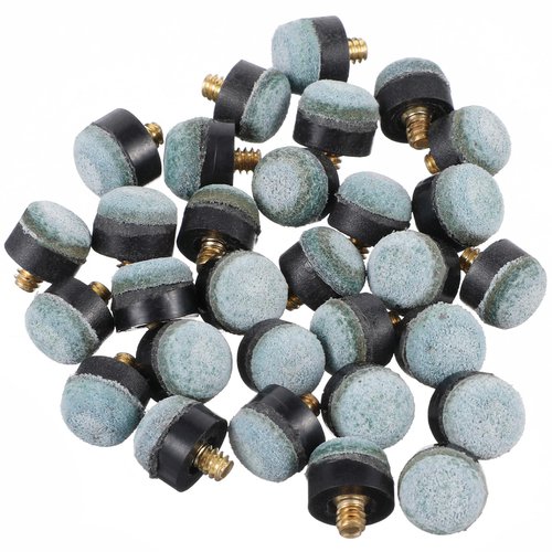 HaiFafafaing 30 Pcs Pool Stick Tips, Screw on Tip, 12mm and 13mm (15 Each) Pool Cue Tips Replacement Kit, Leather-Plastic-Metal Ferrules for Billiard Cues Accessories