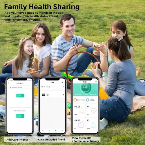 Smart Ring Fitness Tracker for iOS & Android – Sleep Monitor Heart Rate Blood Oxygen & Pressure 8 Sports Modes IP68 Waterproof NO Subscription Long Battery Life (Titanium Silver, 8#)