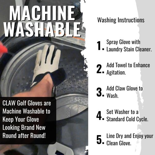 CaddyDaddy Claw Golf Gloves for Men | Flex-Mesh Design for Cool Ventilation | Lasts 3-5 Times Longer Than Leather | Silicone-Web Coating for Maximum Grip | 100% Machine-Washable | White | LH-Large
