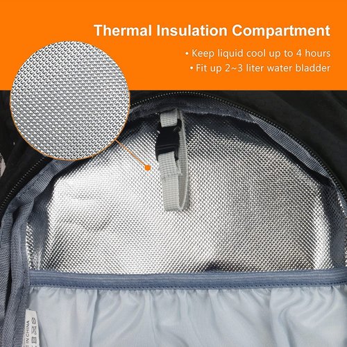 Lemuvlt Hiking Daypack 15L Capacity Waterproof Biking Backpack, Many Compartments Lightweight & Durable- Ideal Backpack for Skiing Skating Snowboarding Hiking Running MTB Cycling(Black)