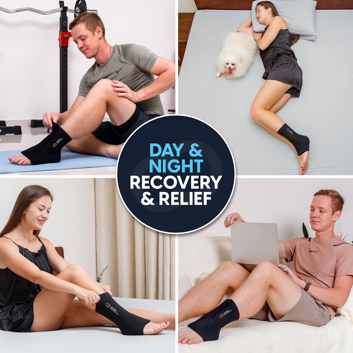 Copper Compression CopperFreeze Cryo Compression Sleeve for Knee, Tennis Elbow, Ankle Joints, Leg & Arm Muscles - Reusable Gel Ice Pack & Heat Wrap - Cold & Hot Pain Relief, Sprain, Injury - L/XL