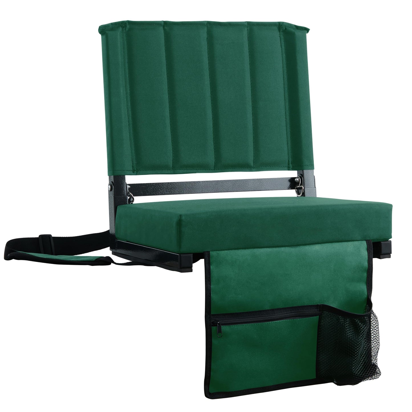 SPORT BEATS Stadium Seats with Back Support Bleacher Chairs with Back and Cushion Thick Padded Bleacher Seats Includes Shoulder Strap Huntergreen 1pc Standard