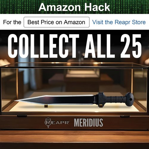 REAPR Meridius 25??Full?‘Tang Double?‘Edged Sword with Nylon Sheath, Black Oxide 420 Stainless Steel