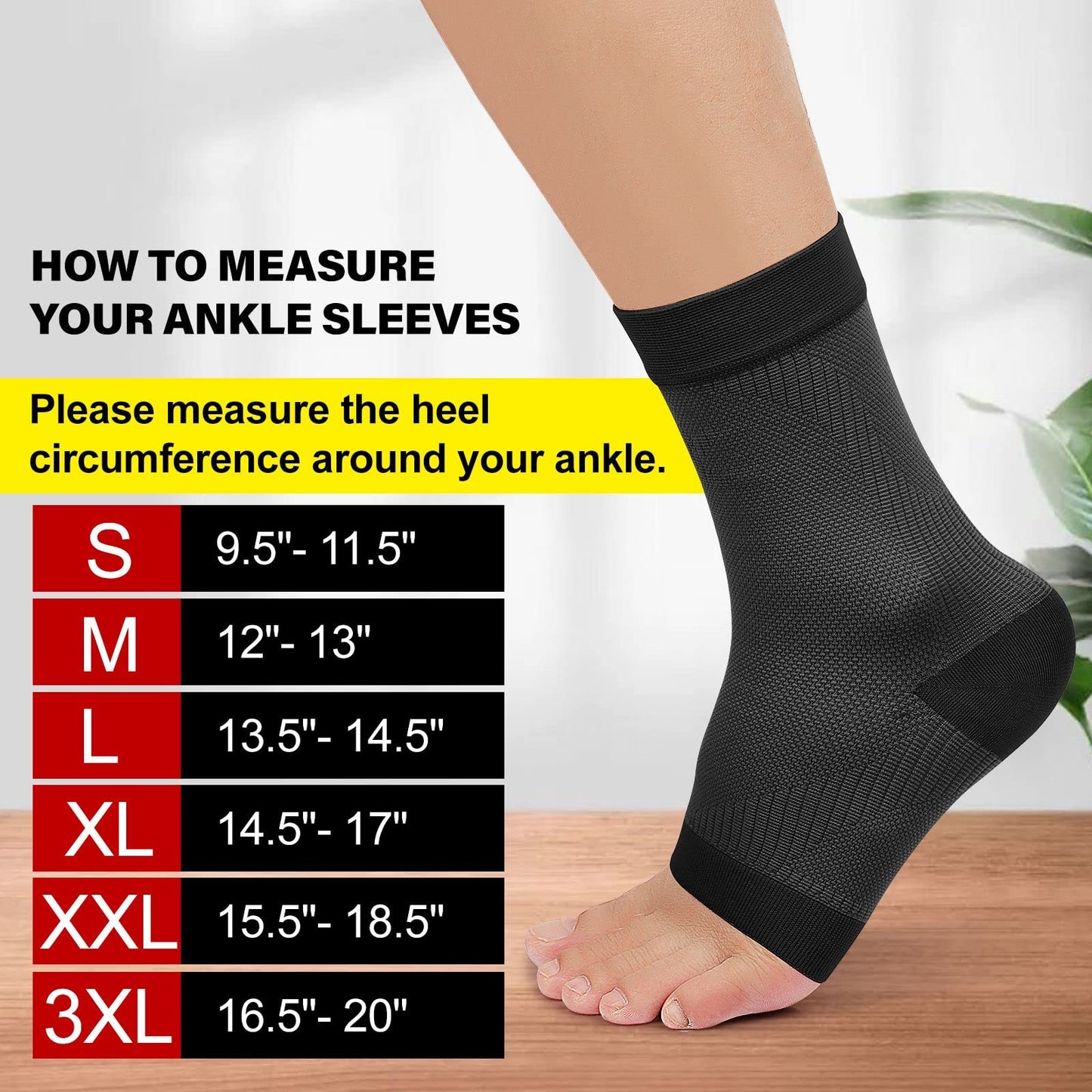 KEKING Ankle Brace Compression Sleeve – Plantar Fasciitis & Achilles