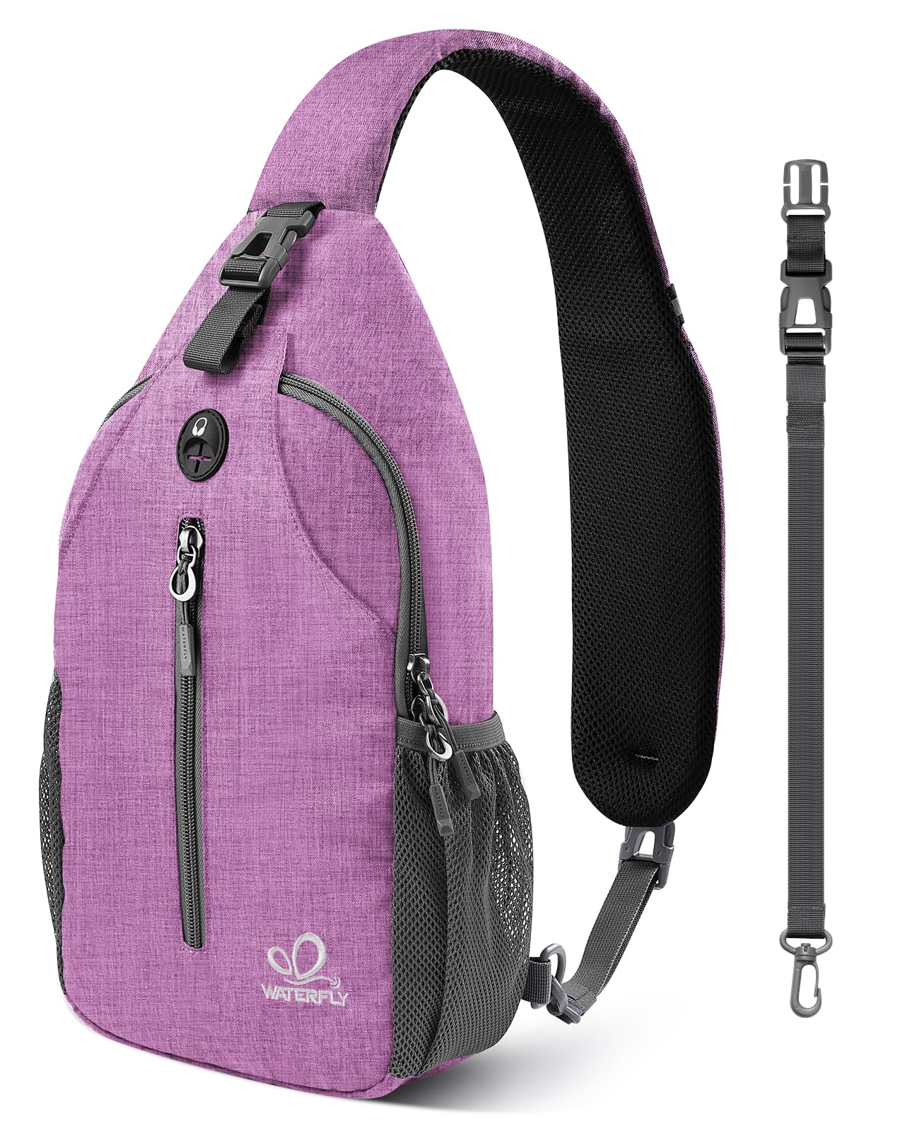 WATERFLY Small Hiking Sling Bag: Crossbody Sling Backpack Chest Bag Daypack for Men Women with Skin-Friendly Shoulder Strap