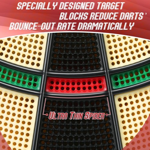 Electronic Dart Board, Soft Tip Dartboard Set 40 Games, 427 Variants Digital Electric Dart Boards with Colorful LED, 6 Darts, 100 Tips, Power Adapter