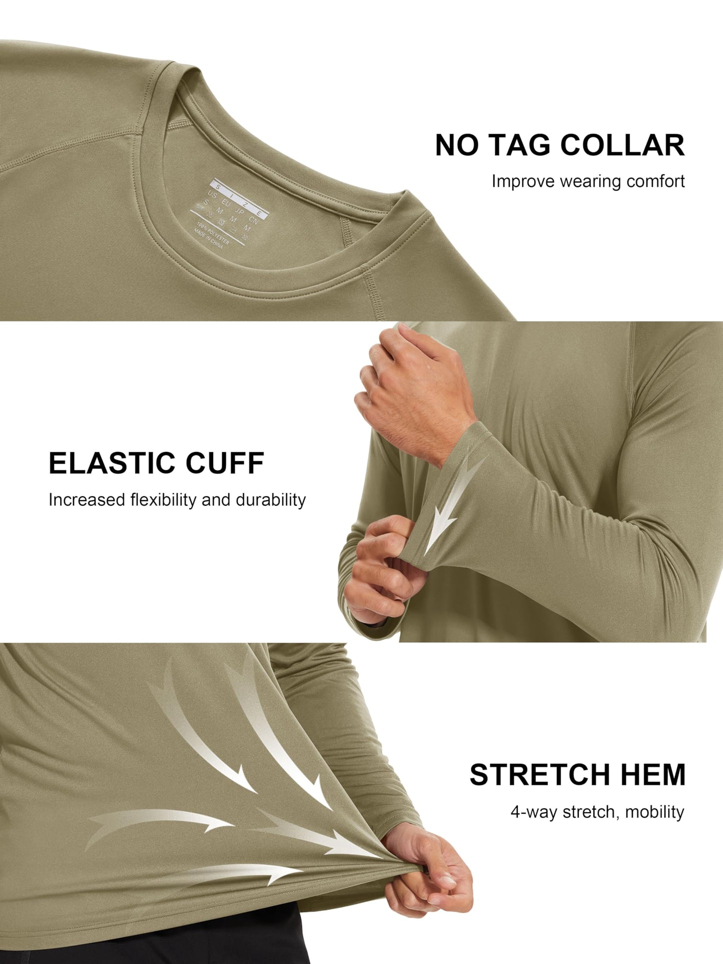 MAGCOMSEN Rashguard Shirts for Men Long Sleeve Workout Shirts Gym Shirts Performance T Shirt Quick Dry Shirt Outdoor Sun Protection Shirts