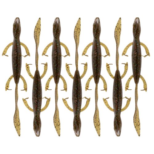 6th Sense Ridge Lizard - 5.7 Soft Plastic Lizard Bait (5.7" / 7pk) (Green Pumpkin Juice)