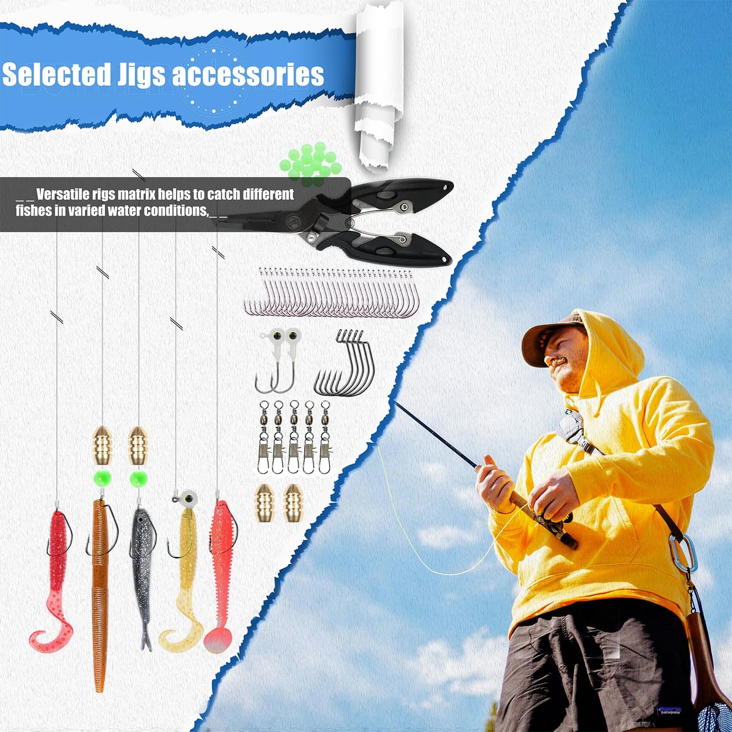 EXAURAFELIS Hard Fishing Lures Set, Minnow Popper Crankbait VIB for Bass Walleye Freshwater River Lake Fishing