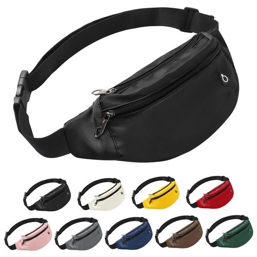 Frenou Fanny Pack For Women And Man Crossbody Bag Cross body Bag With Adjustable Strap For Travel Running Hiking Walking Workout Black