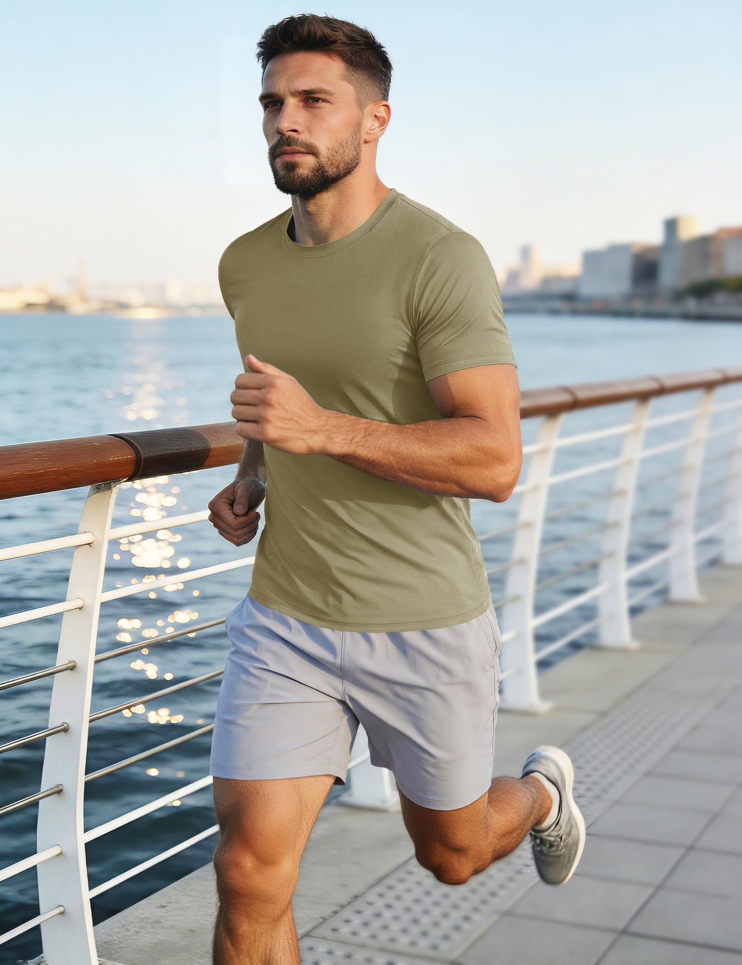 MAGCOMSEN Tshirts for Men Summer Crew Neck Ultra Lightweight Short Sleeve Rash Guards Shirts Quick Dry Shirts