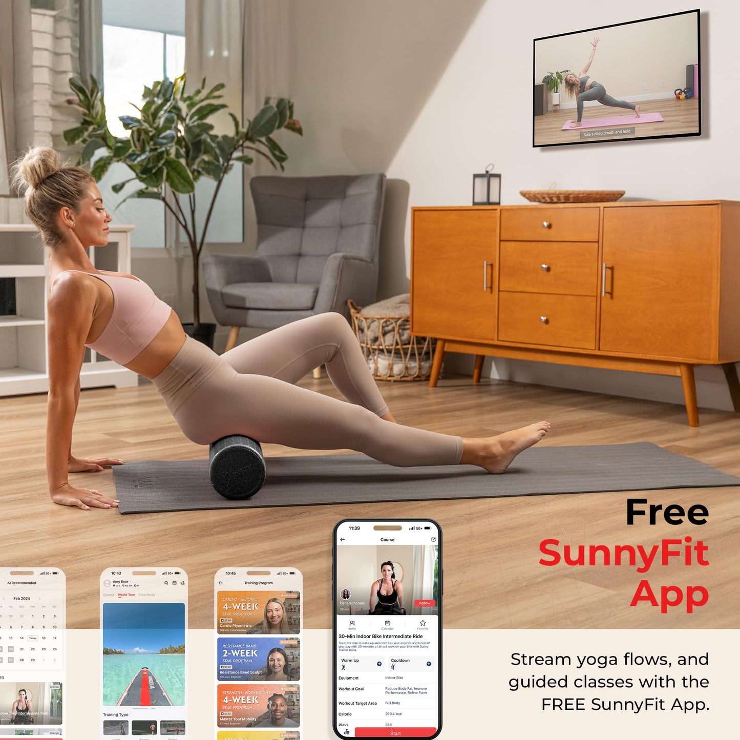 Sunny Health & Fitness 18" Yoga Foam Roller (Black) - SF-ER01-BK-18