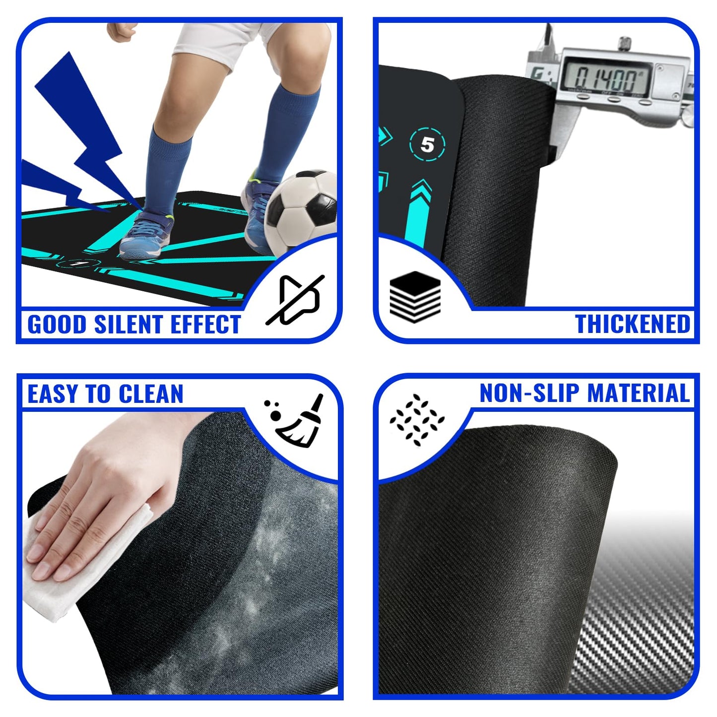 Soccer Training Equipment,Soccer Training Mat Improve Strength,Agility and Coordination,Anti-Slip Silent Absorption Soccer Footwork Training Mat,Soccer Trainer for Indoor/Outdoor Drills (Training Set 35*23 IN)