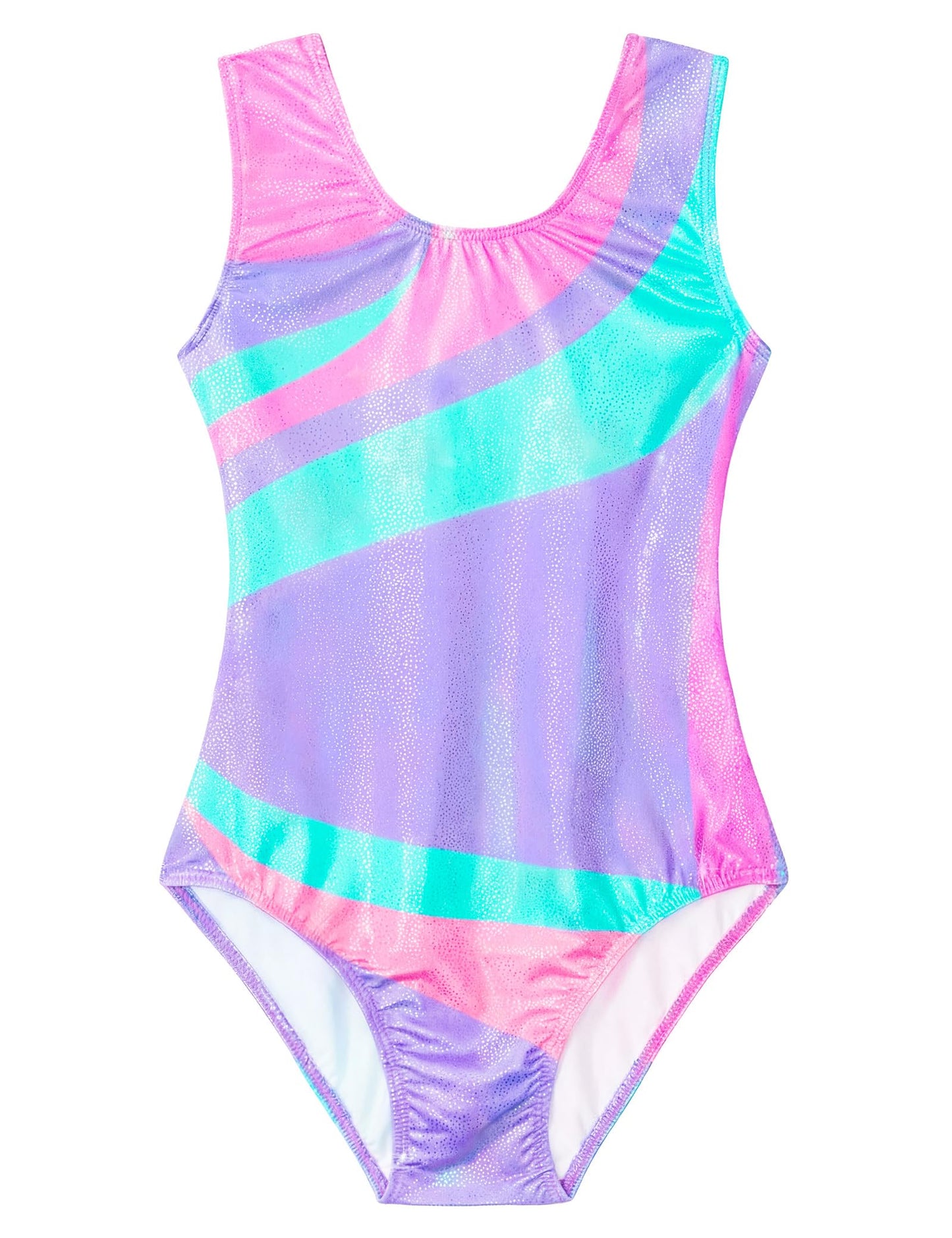 Domusgo Leotards for Girls Gymnastics Size 9-10 Years Old Sparkle Purple Blue Lightweight Athletic Outfits