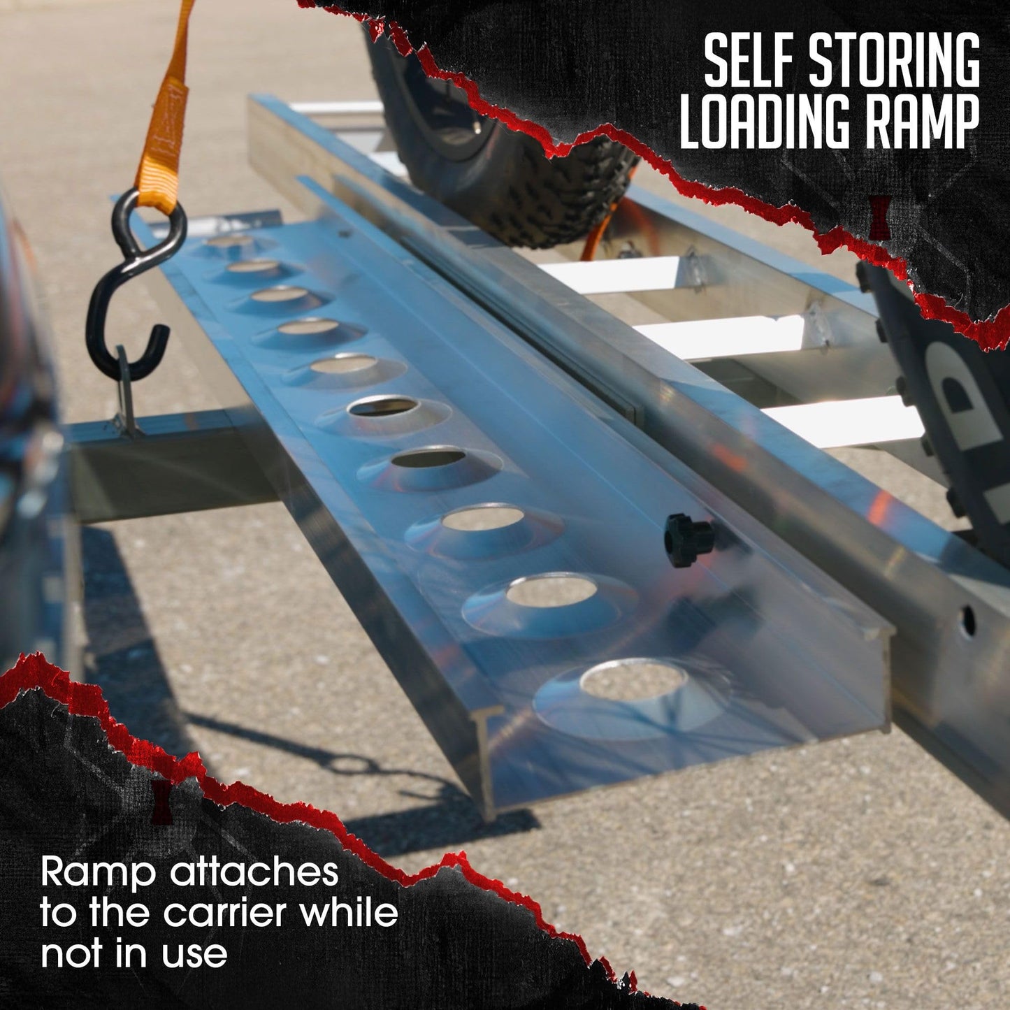 Black Widow eBike Rack with Ramp, 400 lb Cap, Fat Tire Bike Carrier
