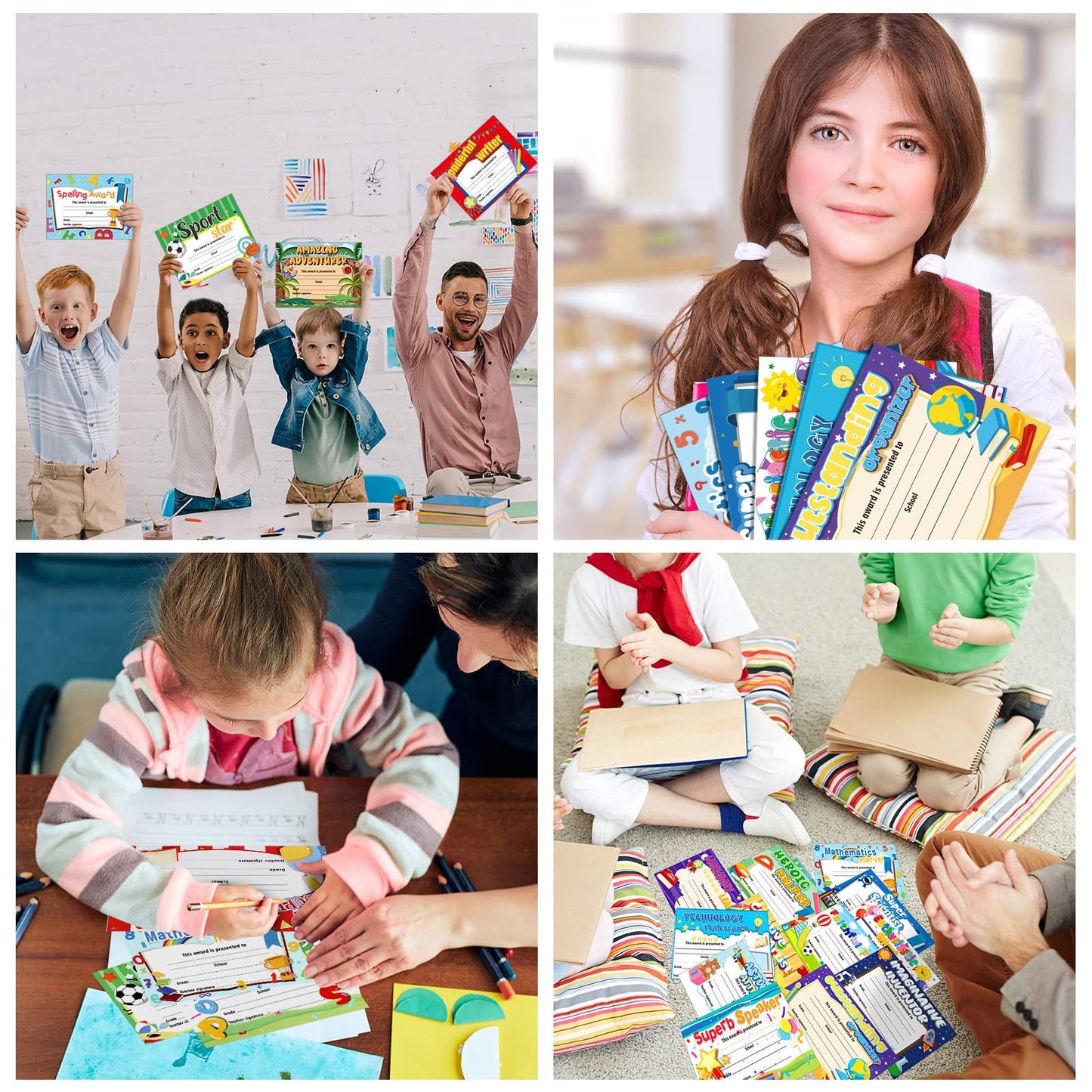 Sherr 60 Pcs Student of Award Certificates for Kids End of School Year Certificate of Achievement Student Recognition Award Achievement Graduation Teacher and Classroom Supplies (Kid)