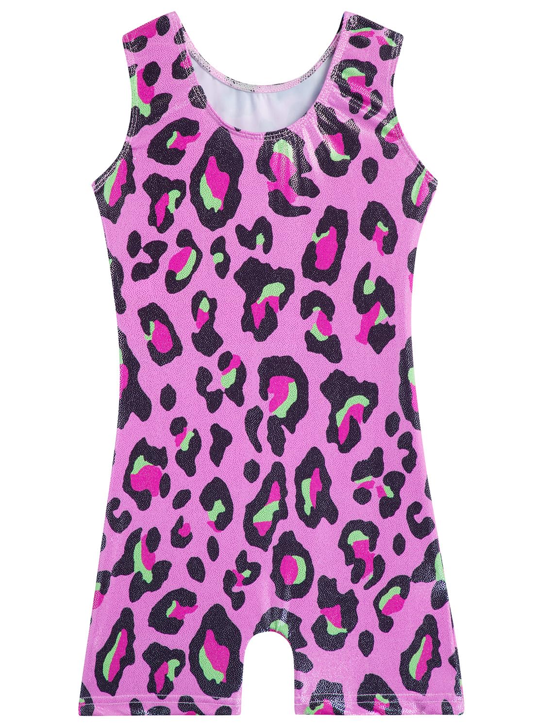 Belovance Gymnastics Leotards for Girls 5 6 Kid Dance Outfit Sparkly Leopard Pink Biketard Toddlers Child (A Pink Leopard, 5/6 Years)