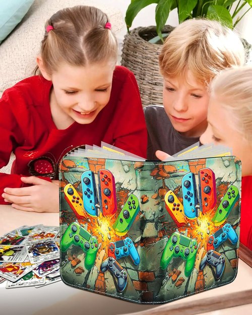 Lotadilo for Card Binder with 440 Pockets 4 Pocket - Trading Card Collection Album Folder for Men Kids Boys Teens for Sports Cards Game Cards with Zipper Hand Carrying, Games