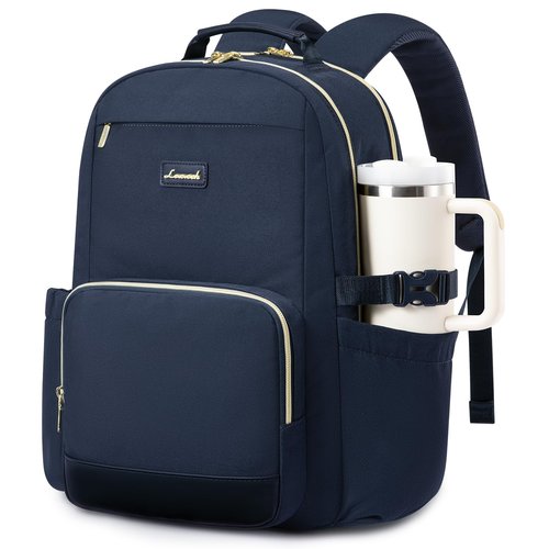 LOVEVOOK Laptop Backpack for Women with Pouch Pocket for Large Capacity Cup,17 Inch Laptop Computer Bag Travel Backpack Purse,Waterproof Work Business Backpack College Teacher Bags,Dark Blue
