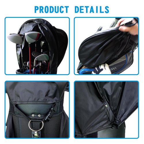 rideontogo Golf Bag Rain Cover - Universal Golf Club Bag Accessories with Easy Access and Storage