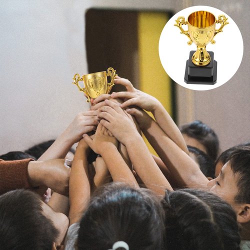 IMIKEYA Gold Trophy Cup Plastic Award Trophies Cups First Place Winner Award Trophies Cup for Sports Tournament Competition Kids Parties