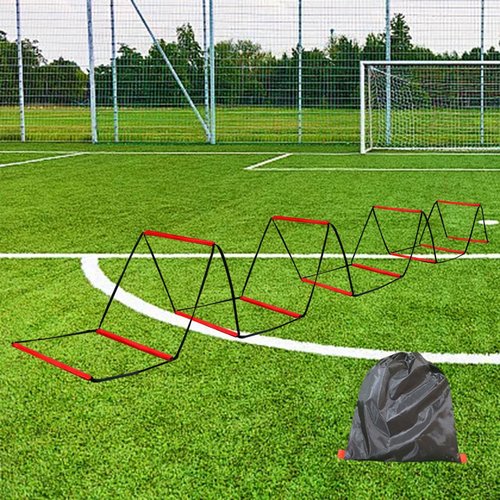 Colaxi Agility Ladder Football Footwork Ladder Workout Flexible Multipurpose Home Gym Folding Agility Training Equipment 42 Cmx42 cm, 12 Grids with Bag
