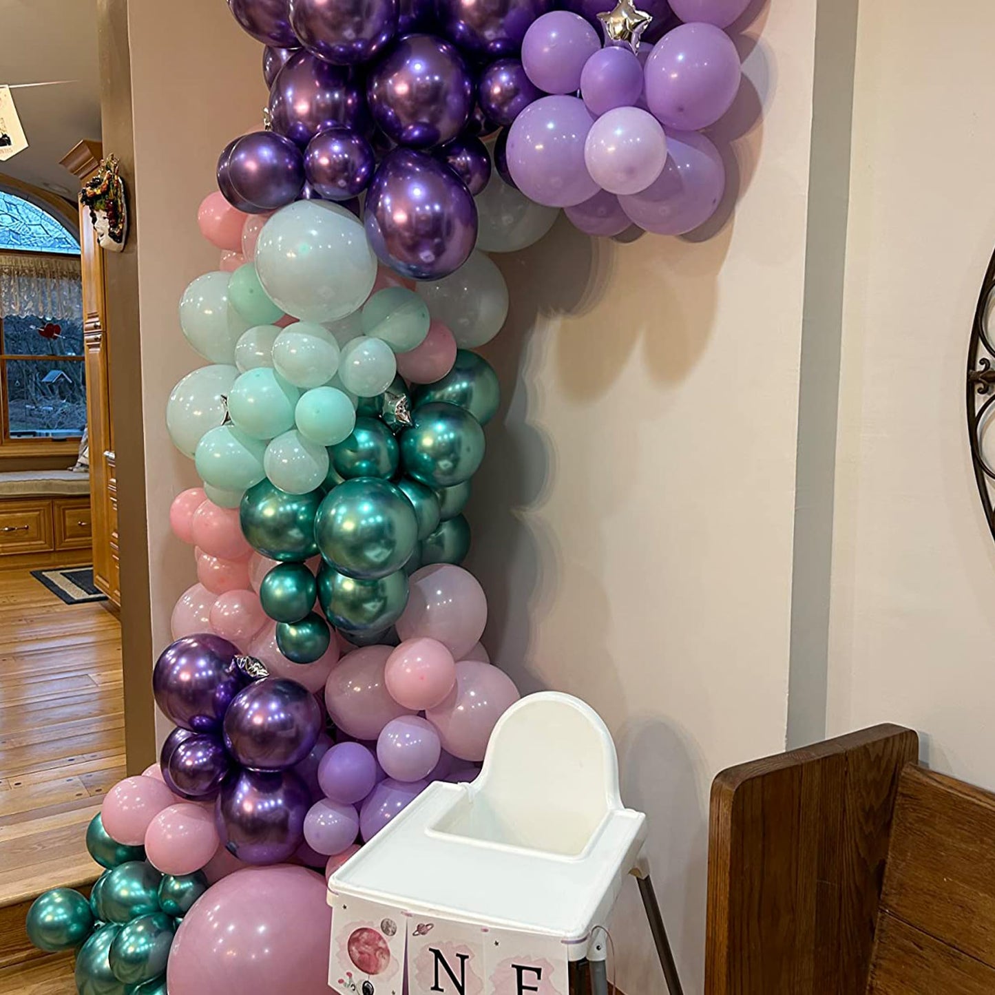 Mermaid Party Balloon Set, 60 Packs 12 Inches Metallic Purple Pink Green Blue Latex Balloons for Girls Mermaid Birthday Party Decoration, Baby Shower, Birthday, Under The Sea Party Decorations