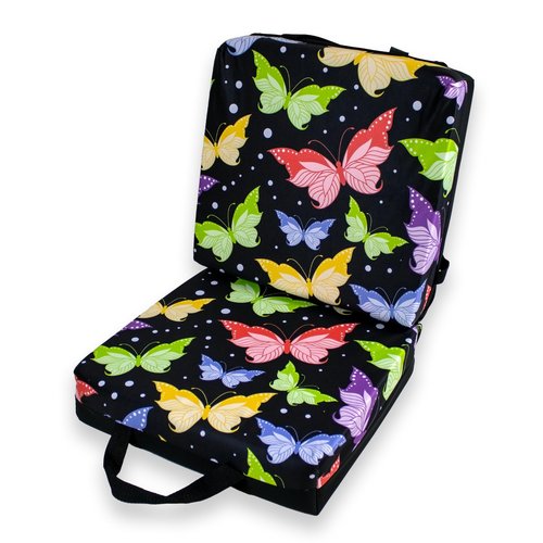 Butterfly Black Pattern Double Cushion for Relief During Bingo