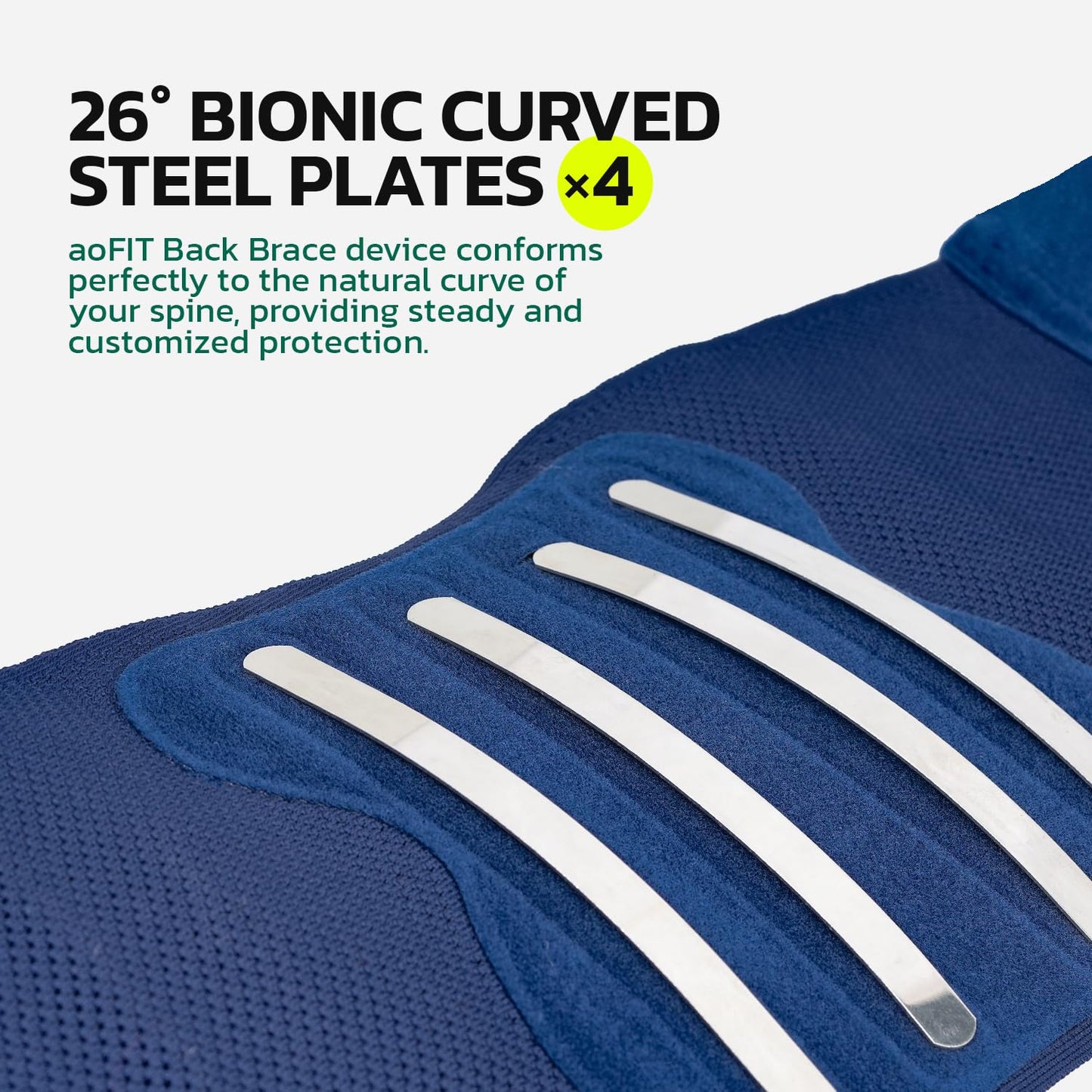 aoFIT Back Brace for Lower Back Pain Relief, Adjustable Lumbar Support Belt with Steel Plates, Dual Compression, Breathable 3D Knit Fabric, Slim Waist Design for Work, Gym, Sciatica, Herniated Disc L