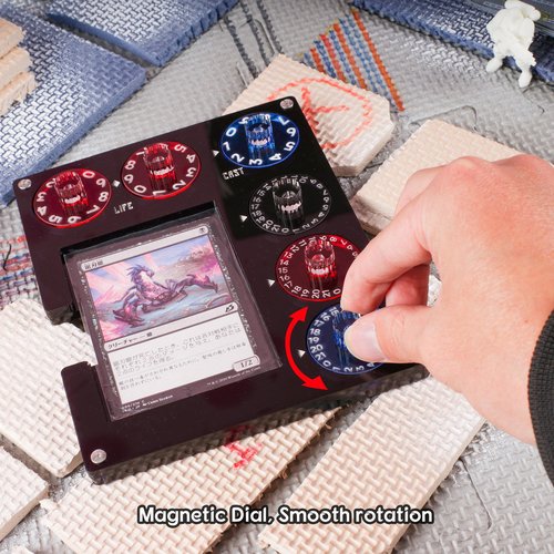 Aizesuro Translucent Acrylic Commander EDH Command Zone Tray Panel with Life, Damage, Cast Dial Counter Compatible with Magic The Gathering Deck, MTG Life Counter Accessories