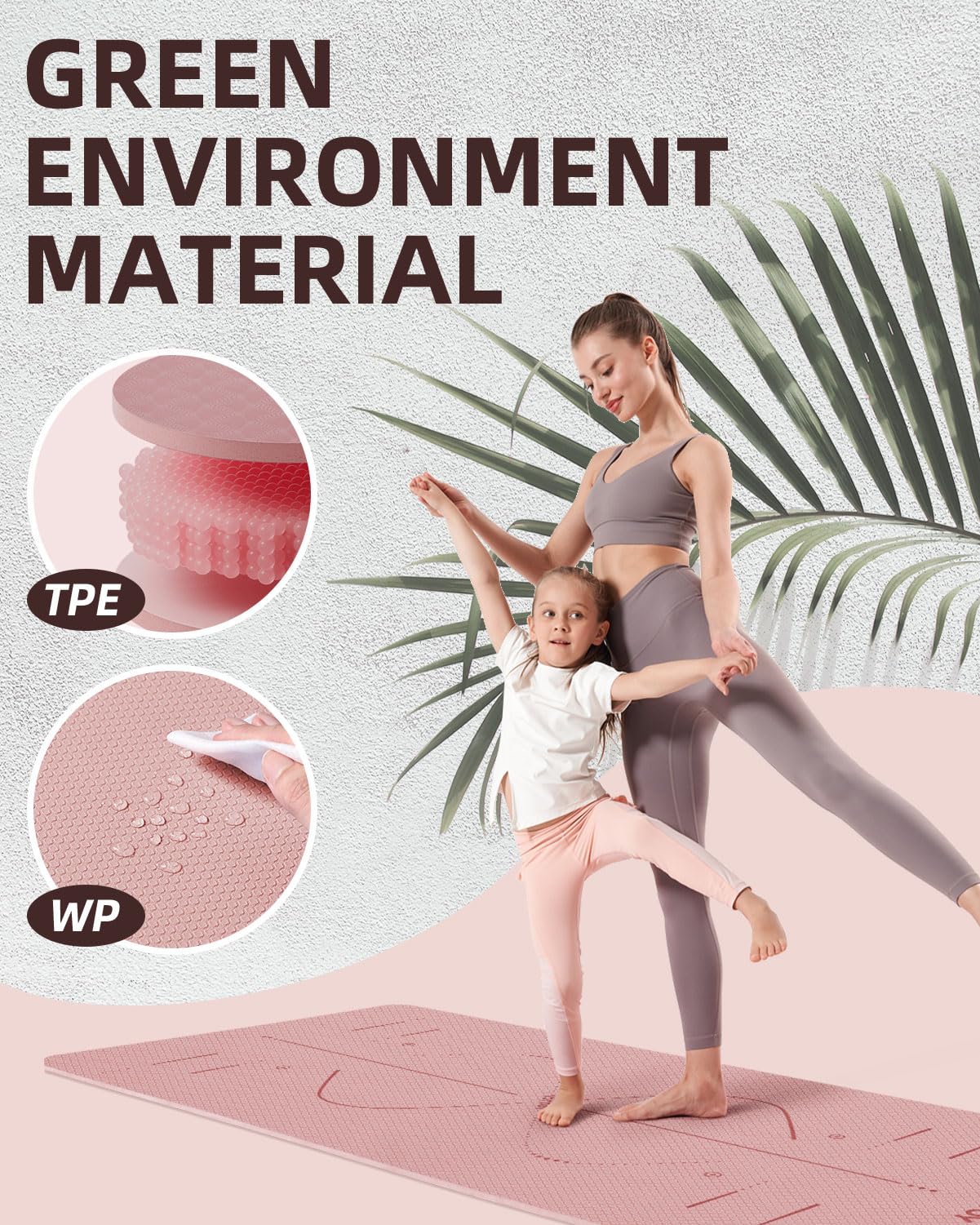Thick Yoga Mat, YOTTOY Large 72"x 32"x1/3" Widen Professional Non-Slip Alignment Marks Yoga Mats,Eco-Friendly TPE Odorless Mats for Women Men Home Workout with Strap Bag (Blue)