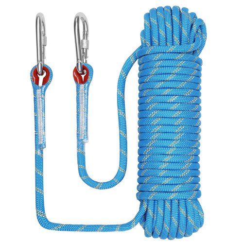 NorthPada Static Nylon Heavy Duty Outdoor Climbing Rope for Knotting Practice, Arborist Tree Work, Marine Anchor Boat, Rappelling Emergency, Swing, 3/8 in (10mm) x 9.8 ft (3Meter) Blue