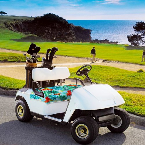 ENYORSEL Golf Cart Seat Covers, Blue Plants Golf Cart Seat Towel Blanket for All EZGO, Yamaha, Club Cars, Icon and More 2/4-seats Cart, 100% Microfiber, Essential Golf Cart Accessories, 51'' x 31''