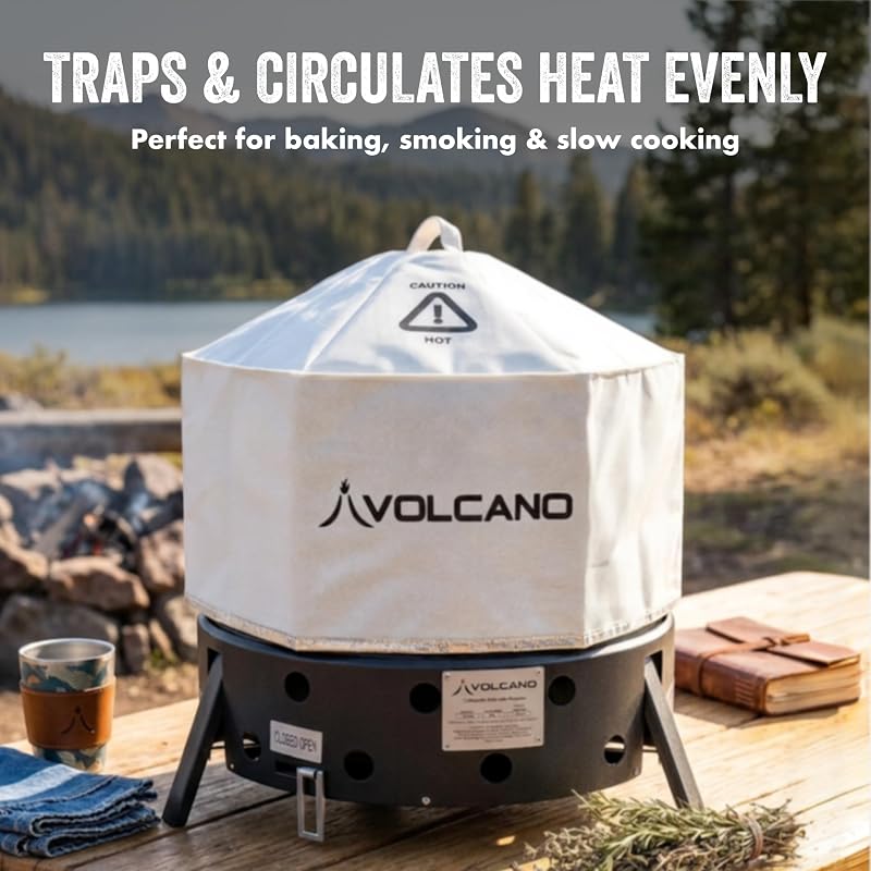 Volcano Grill Lid – Heat-Resistant, Collapsible Cover for Baking, Smoking & Dutch Oven Cooking