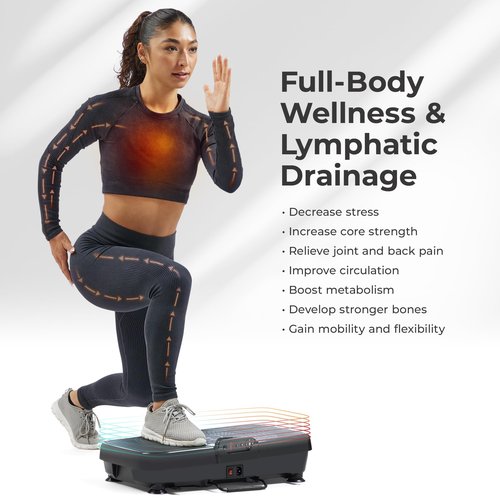 Sunny Health & Fitness FITBOARD Premium 2D Total Body Shaker Platform for Toning, Sculpting & Recovery, Vibration Plate Exercise Machine with Dual Resistance Bands & Wireless Remote ??SF-VP822056