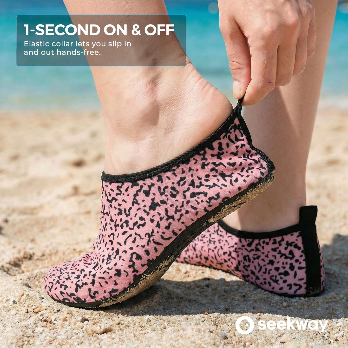 SEEKWAY Water Shoes Women Men Adult Quick-Dry Aqua Socks Barefoot Non Slip for Beach Swim River Pool Lake surf Black SK002(U)