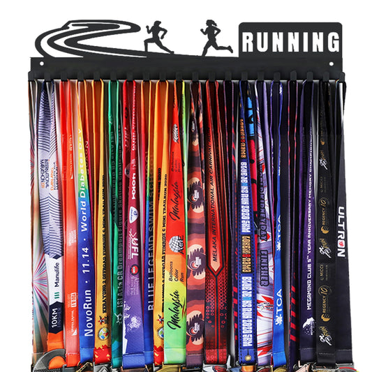 Goutoports Medal Hanger Display Rack - Over 60 Medals, Easy to Install - Black Steel Metal - HOL37