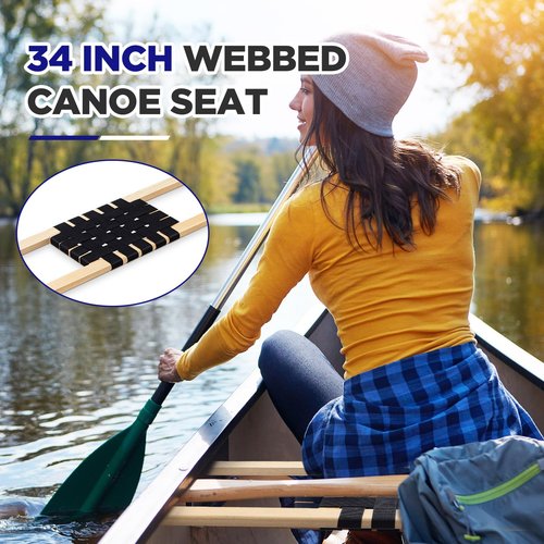 JellyArch 34 Inch Canoe Seats Nylon Webbed Seat Replacement Canoe Hardware (2 Pcs)