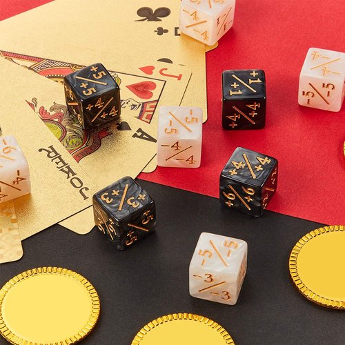 48 Pieces Counter Dice MTG Minus Plus 1 Tokens Magic Counters Bulk D6 Dice Set Compatible with MTG TCG Cards Gaming Accessories