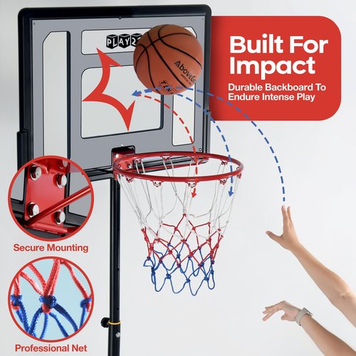 Kids Basketball Hoop Outdoor - 33 inch Backboard, 70-84in Adjustable Height, Portable Basketball Hoops & Goals for Kids/Teenagers/Youth in Backyard/Driveway/Indoor - Fillable Base