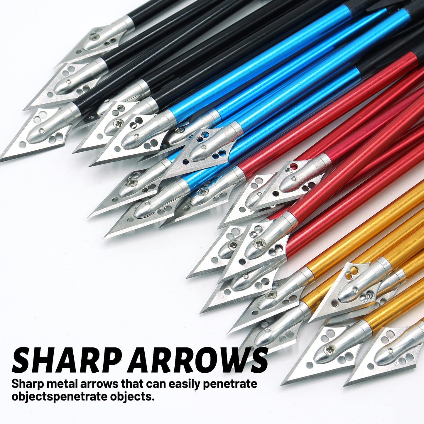 OBTOUTDOOR 6.7 Inch Mini Crossbow Bolts Aluminium Shafts Arrows with Replaceable Steel Tips Crossbow Pistol Arrows for Target Practicing Shooting and Small Hunting 12/24 Pcs (Blue and Red)