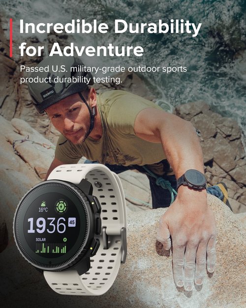 SUUNTO Vertical GPS Sports Watch, Premium Multisports Watch w/1.4 inch Touchscreen & 95+ Training Workout Analysis, Heart Rate & Sleep Tracking, 60-Day Battery Life, Dual-GNSS, Free Offline Maps, Sand